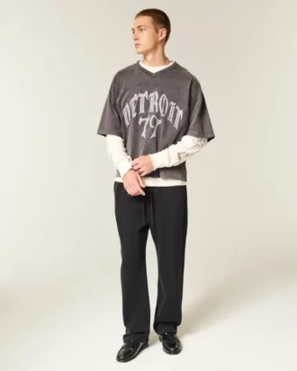 Pantaloni de trening largi cu broderie Spider