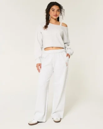 Pantaloni de trening largi cu imprimeu cu câini