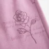 Pantaloni de trening largi cu imprimeu cu trandafiri strălucitori Pantaloni de trening largi cu imprimeu cu trandafiri strălucitori