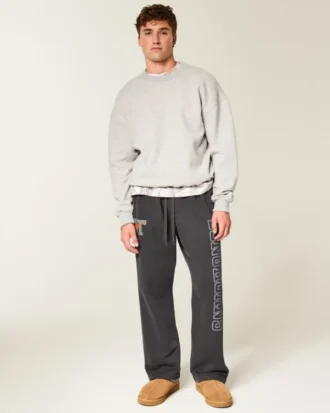 Pantaloni de trening largi cu imprimeu grafic Longhorns de la Universitatea din Texas, Austin Pantaloni de trening largi cu imprimeu grafic Longhorns de la Universitatea din Texas, Austin