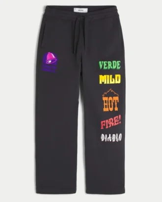 Pantaloni de trening largi cu imprimeu Hollister x Taco Bell