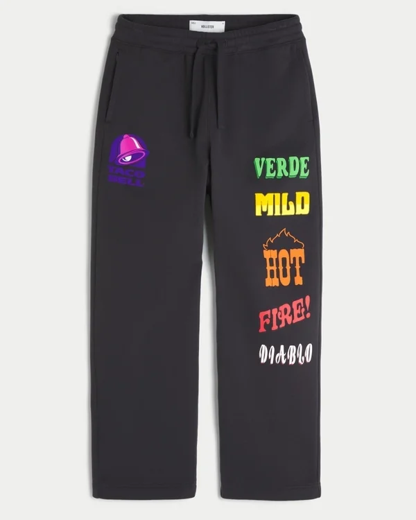 Pantaloni de trening largi cu imprimeu Hollister x Taco Bell Pantaloni de trening largi cu imprimeu Hollister x Taco Bell