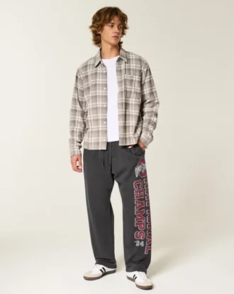 Pantaloni de trening largi cu imprimeu Ohio State University Buckeyes Pantaloni de trening largi cu imprimeu Ohio State University Buckeyes