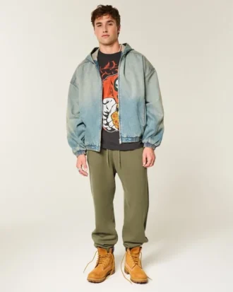 Pantaloni de trening largi cu tiv strâns