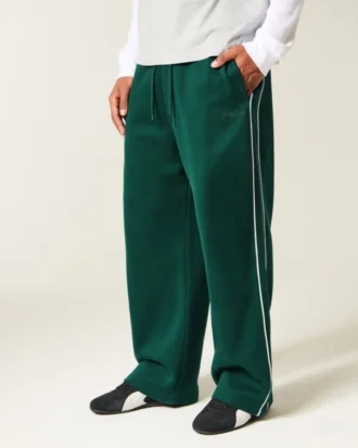 Pantaloni de trening super largi cu borduri