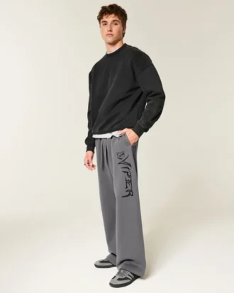Pantaloni de trening super largi cu imprimeu Dodge Viper