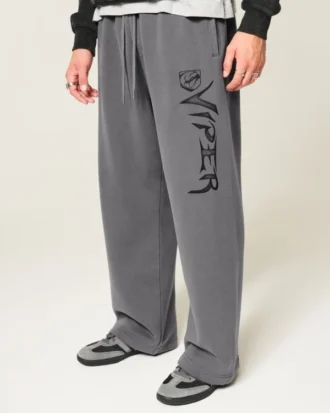 Pantaloni de trening super largi cu imprimeu Dodge Viper