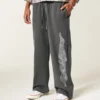 Pantaloni de trening super largi cu imprimeu Double Flame Pantaloni de trening super largi cu imprimeu Double Flame