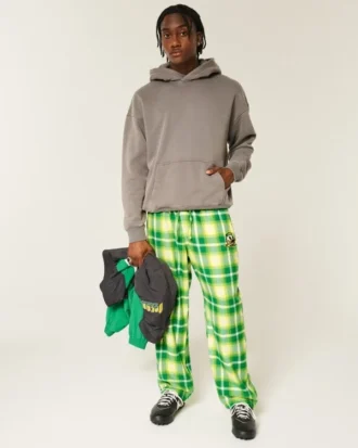 Pantaloni din flanelă cu imprimeu University of Oregon Ducks