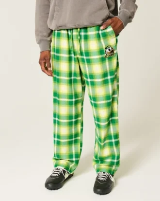 Pantaloni din flanelă cu imprimeu University of Oregon Ducks