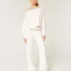 Pantaloni drepți cu talie pliată din tricot Gilly Hicks Pantaloni drepți cu talie pliată din tricot Gilly Hicks