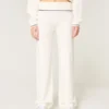 Pantaloni drepți cu talie pliată din tricot Gilly Hicks Pantaloni drepți cu talie pliată din tricot Gilly Hicks