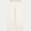 Pantaloni drepți cu talie pliată din tricot Gilly Hicks Pantaloni drepți cu talie pliată din tricot Gilly Hicks