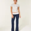 Pantaloni evazați cu talie pliată, din tricot confortabil Pantaloni evazați cu talie pliată, din tricot confortabil