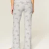 Pantaloni evazați cu talie pliată, din tricot confortabil Pantaloni evazați cu talie pliată, din tricot confortabil
