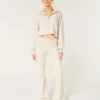 Pantaloni evazați cu talie pliată din tricot Gilly Hicks Pantaloni evazați cu talie pliată din tricot Gilly Hicks