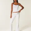 Pantaloni evazați cu talie pliată și imprimeu numeric Pantaloni evazați cu talie pliată și imprimeu numeric