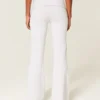 Pantaloni evazați cu talie pliată și imprimeu numeric Pantaloni evazați cu talie pliată și imprimeu numeric