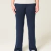 Pantaloni evazați din tricot cu talie pliată Pantaloni evazați din tricot cu talie pliată