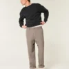 Pantaloni largi cu talie elastică din amestec de in Pantaloni largi cu talie elastică din amestec de in