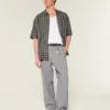 Pantaloni largi cu talie elastică din amestec de in Pantaloni largi cu talie elastică din amestec de in