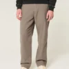 Pantaloni largi cu talie elastică din amestec de in Pantaloni largi cu talie elastică din amestec de in