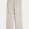 Pantaloni largi cu talie elastică din amestec de in Pantaloni largi cu talie elastică din amestec de in
