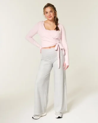 Pantaloni largi cu talie pliată Gilly Hicks Active Recharge