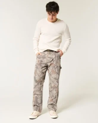 Pantaloni largi de camuflaj