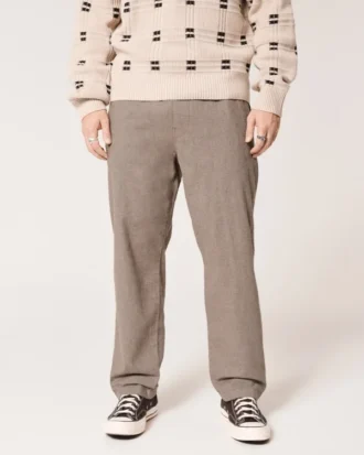 Pantaloni largi din amestec de in