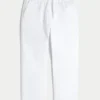 Pantaloni largi din amestec de in, cu elastic în talie Pantaloni largi din amestec de in, cu elastic în talie