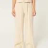 Pantaloni largi din amestec de in, cu talie foarte înaltă, Hollister Livvy Pantaloni largi din amestec de in, cu talie foarte înaltă, Hollister Livvy
