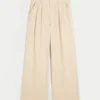 Pantaloni largi din amestec de in, cu talie foarte înaltă, Hollister Livvy Pantaloni largi din amestec de in, cu talie foarte înaltă, Hollister Livvy