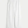 Pantaloni largi din amestec de in, cu talie foarte înaltă, Hollister Livvy Pantaloni largi din amestec de in, cu talie foarte înaltă, Hollister Livvy