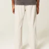 Pantaloni largi din bumbac seersucker Pantaloni largi din bumbac seersucker