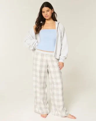 Pantaloni largi din flanelă Pantaloni largi din flanelă