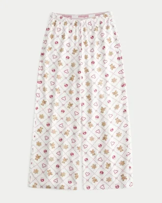 Pantaloni largi din flanelă