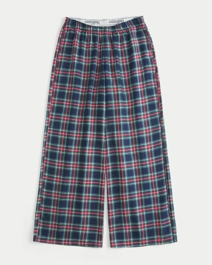 Pantaloni largi din flanelă Pantaloni largi din flanelă