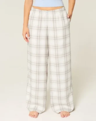 Pantaloni largi din flanelă Pantaloni largi din flanelă