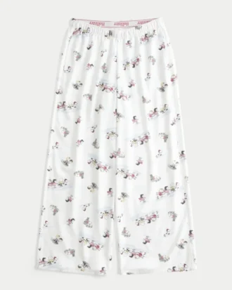 Pantaloni largi din flanelă