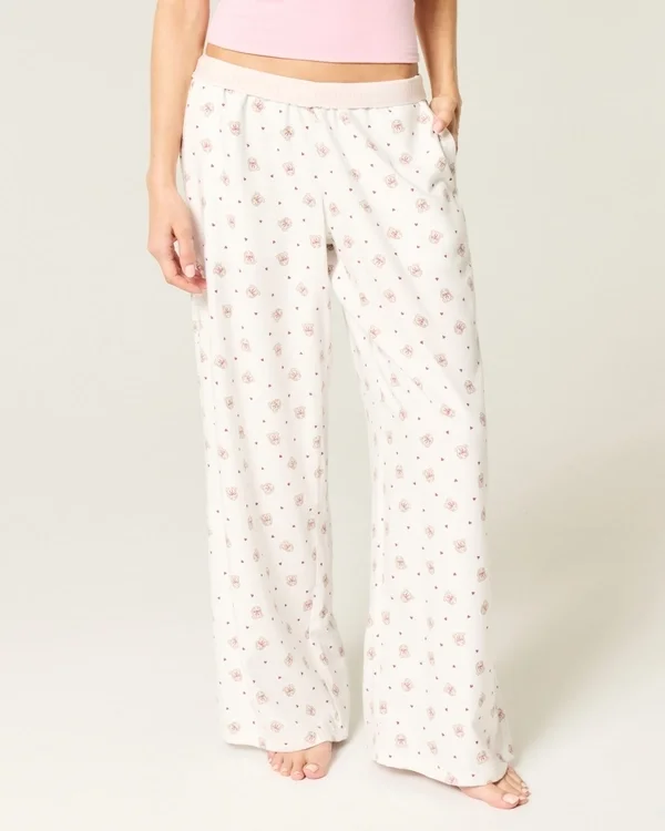 Pantaloni largi din flanelă Pantaloni largi din flanelă
