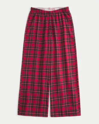 Pantaloni largi din flanelă