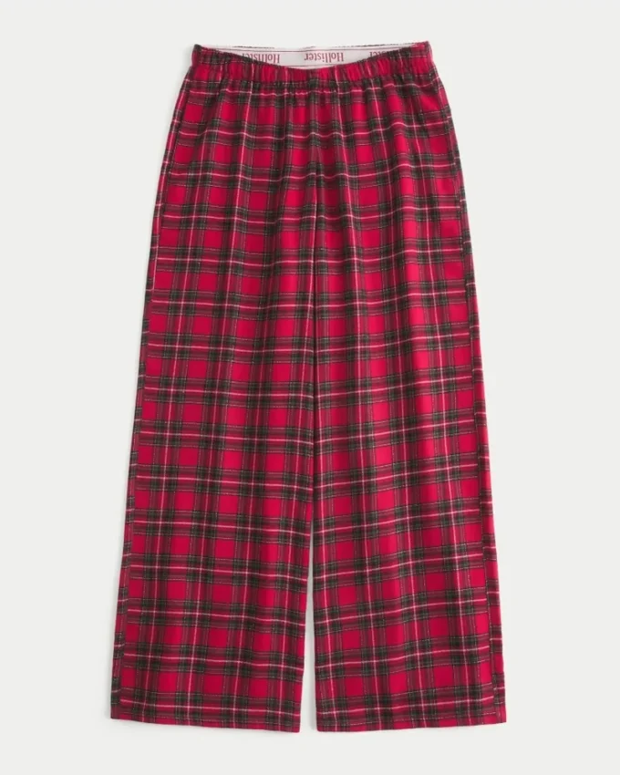 Pantaloni largi din flanelă Pantaloni largi din flanelă