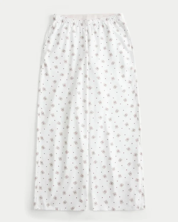 Pantaloni largi din flanelă Pantaloni largi din flanelă