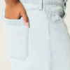 Pantaloni scurți baggy cu talie joasă, spălare deschisă și imprimeu cu fundiță Pantaloni scurți baggy cu talie joasă, spălare deschisă și imprimeu cu fundiță