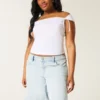 Pantaloni scurți baggy cu talie joasă, spălare deschisă și imprimeu cu fundiță Pantaloni scurți baggy cu talie joasă, spălare deschisă și imprimeu cu fundiță