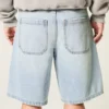 Pantaloni scurți baggy din denim cu imprimeu grafic cu stele Pantaloni scurți baggy din denim cu imprimeu grafic cu stele