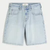 Pantaloni scurți baggy din denim cu imprimeu grafic cu stele Pantaloni scurți baggy din denim cu imprimeu grafic cu stele