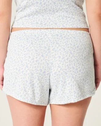 Pantaloni scurți confortabili cu fundă Pointelle Pantaloni scurți confortabili cu fundă Pointelle