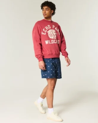 Pantaloni scurți cu model steag american până la jumătatea coapsei